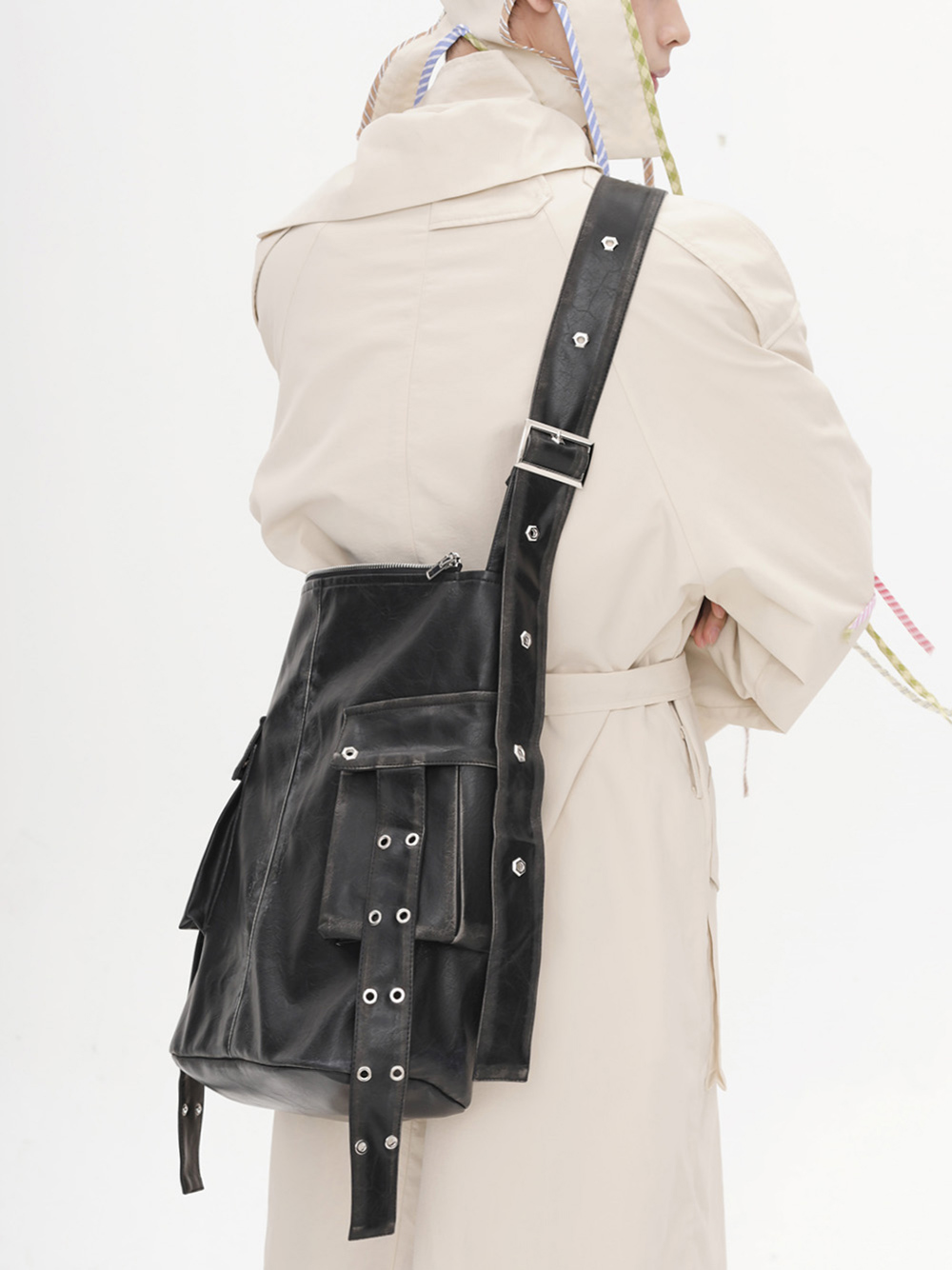 NUTEMPEROR PU LEATHER BAG (BLACK)（LIJUNWANG] PU Leather