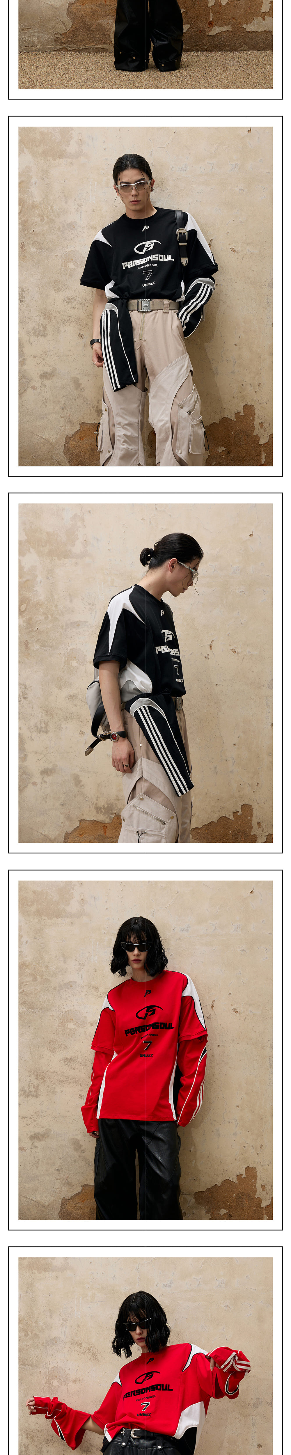 【personsoul】SPLIT SLEEVE RACING T-SHIRT Personsoul Split Sleeve Racing T-shirt - personsoul