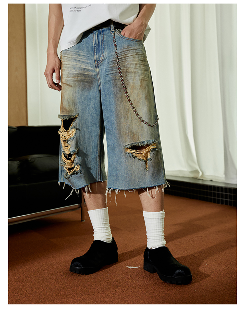 JCAESAR] Muddy Denim Shorts - BCAESAR