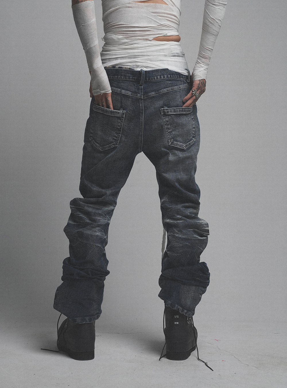 no E mosen] Ripple 3d Blue Jeans - BCAESAR