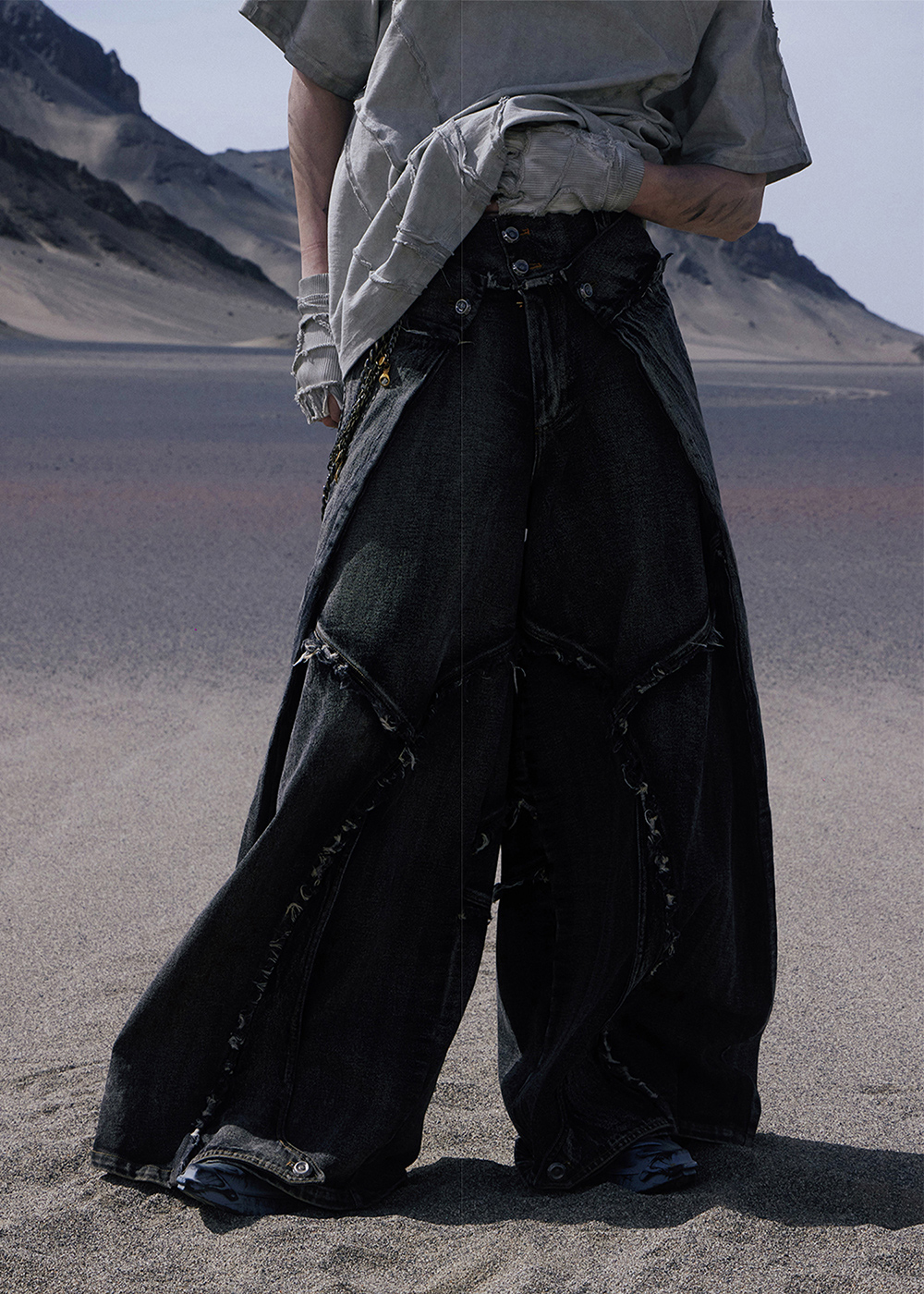 パンツ PERSONSOUL A-line silhouette jeans S PERSONSOUL] A-line low-edge silhouette jeans - BCAESAR