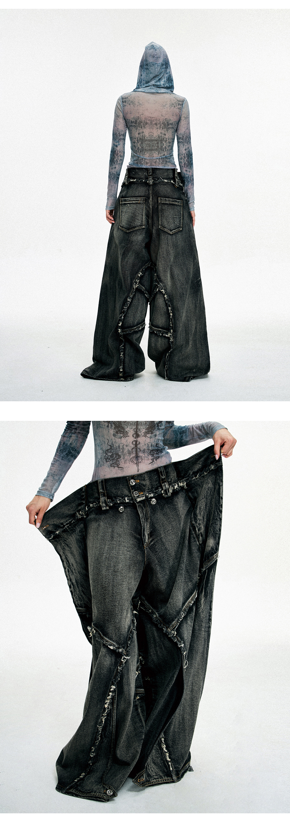 パンツ PERSONSOUL A-line silhouette jeans S PERSONSOUL] A-line low-edge silhouette jeans - BCAESAR