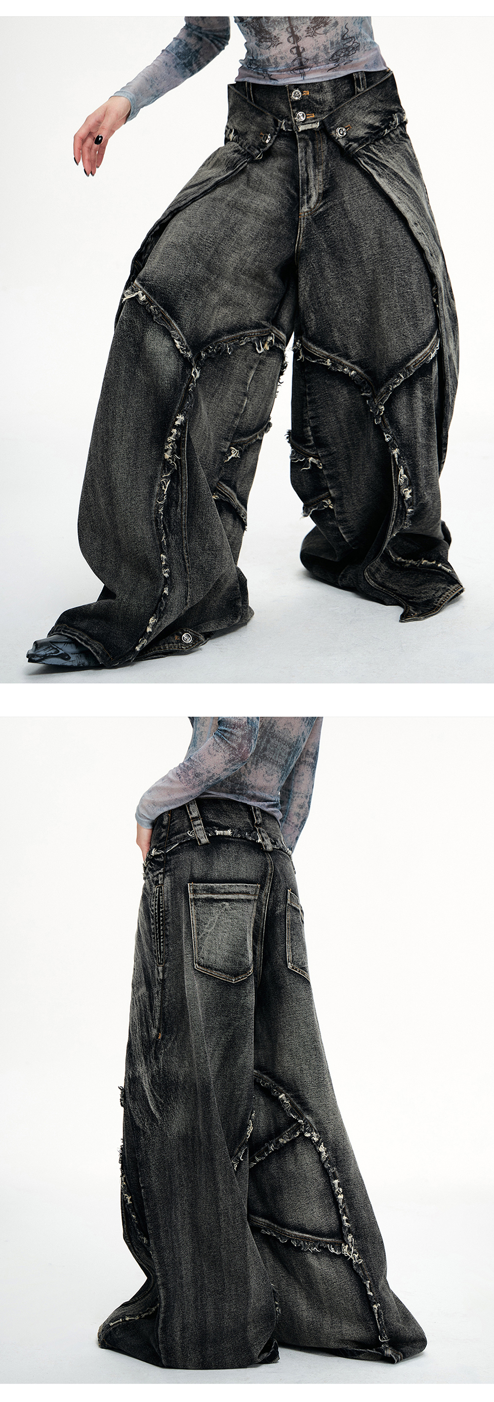 パンツ PERSONSOUL A-line silhouette jeans S PERSONSOUL] A-line low-edge silhouette jeans - BCAESAR
