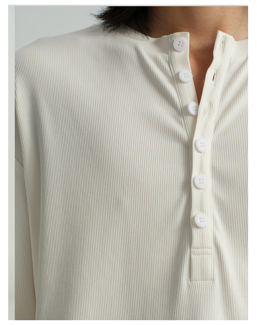 JCAESAR] Henley Collar Long Sleeve Shirt (4color) - BCAESAR