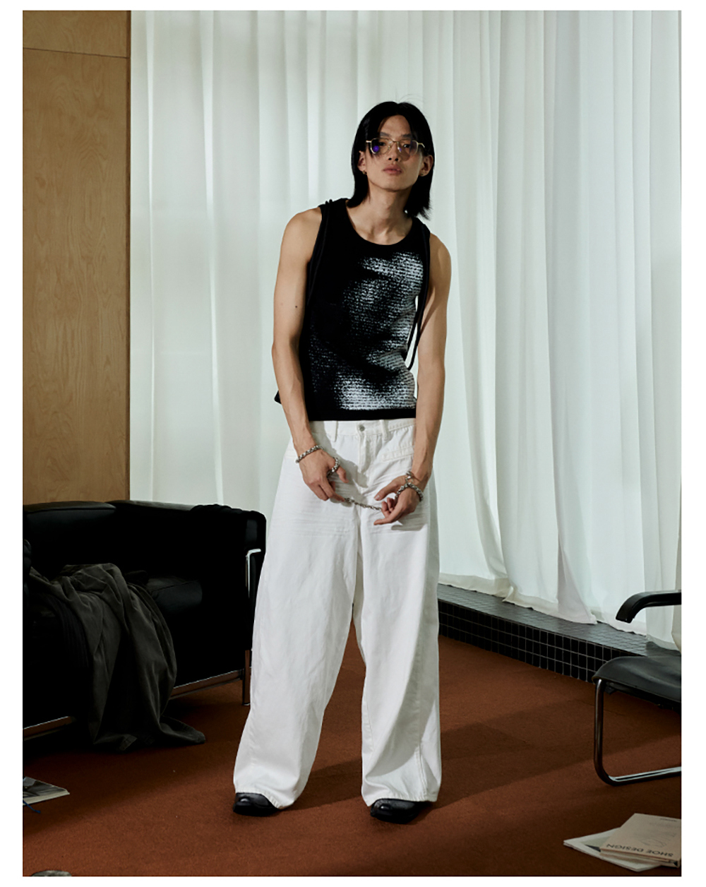 JCAESAR] Pleated White Denim Pants - BCAESAR