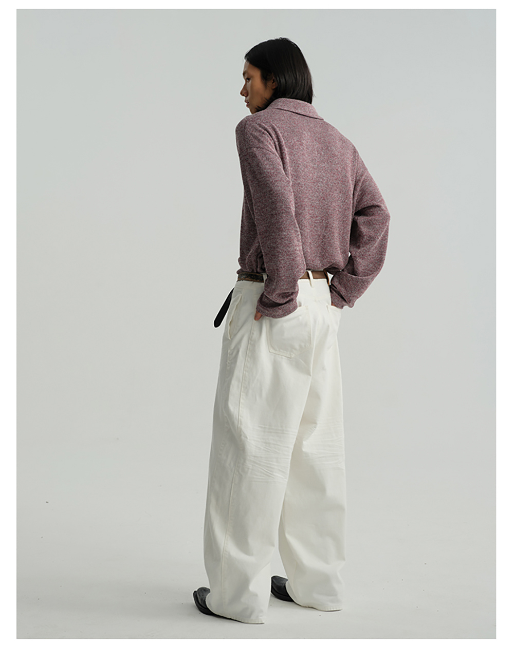 JCAESAR] Pleated White Denim Pants - BCAESAR