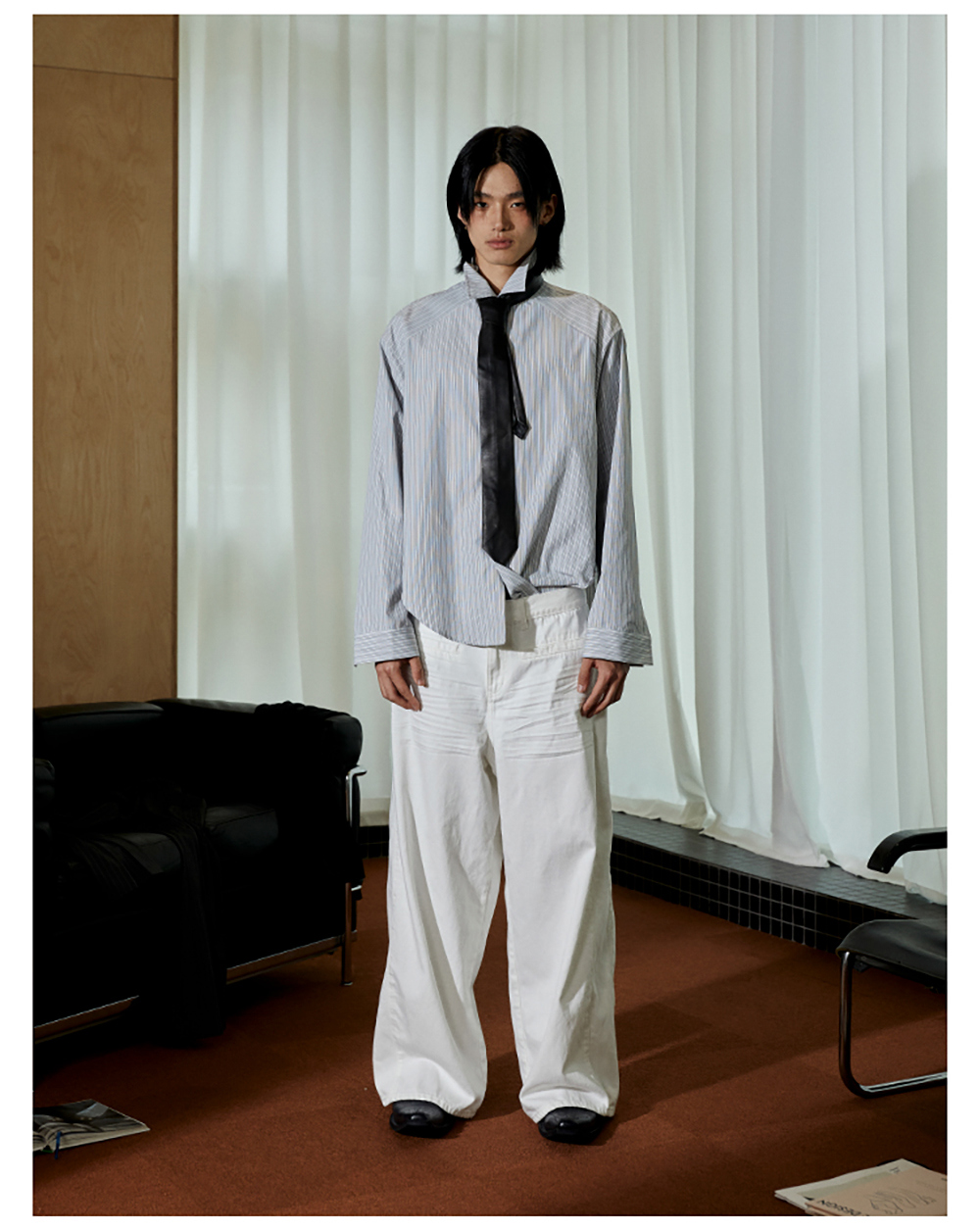 JCAESAR] Pleated White Denim Pants - BCAESAR