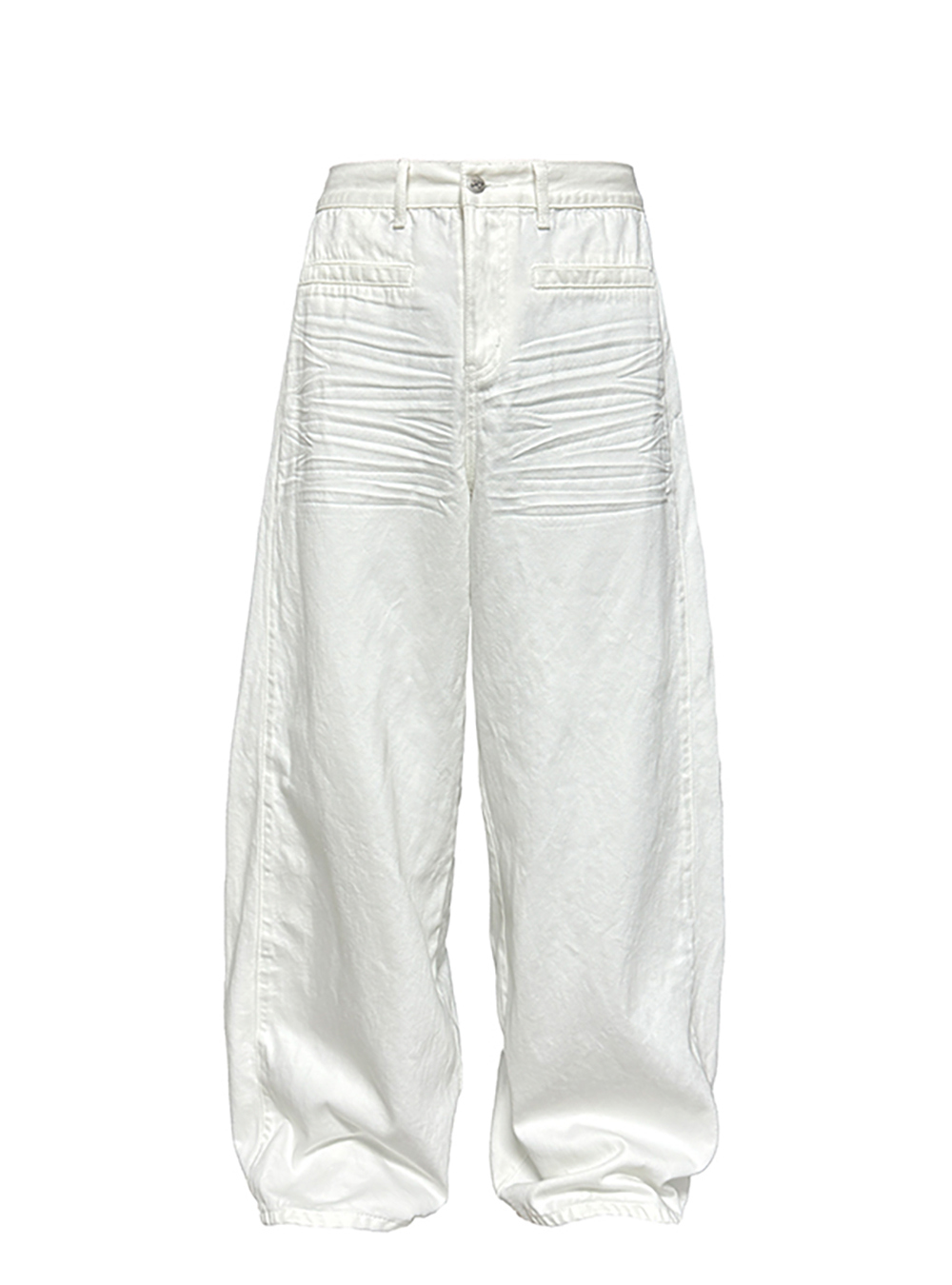 JCAESAR] Pleated White Denim Pants - BCAESAR