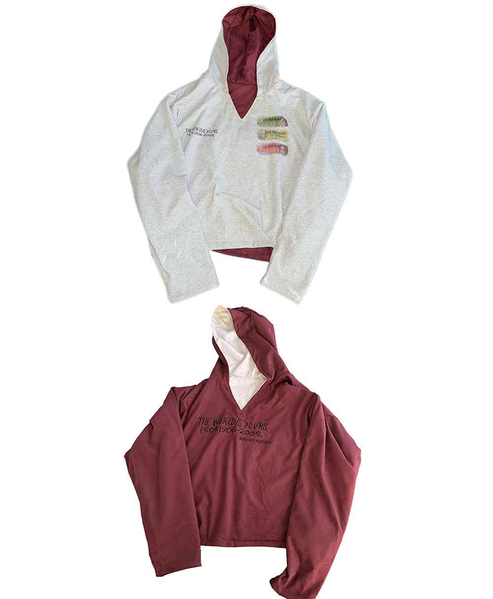 no E mosen] Spy Card Embroidered Double-Sided Hoodie - BCAESAR