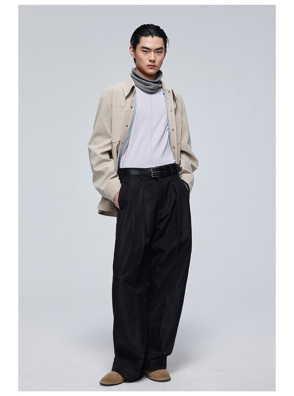パンツ SIMPLE PROJECT PLEATED STRAIGHT LEG PANT SIMPLE PROJECT] Pleated Straight Leg Pants (3color) - BCAESAR