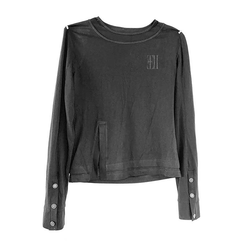 no E mosen] Cross Print Long Sleeve T-shirt (2color) | BCAESAR