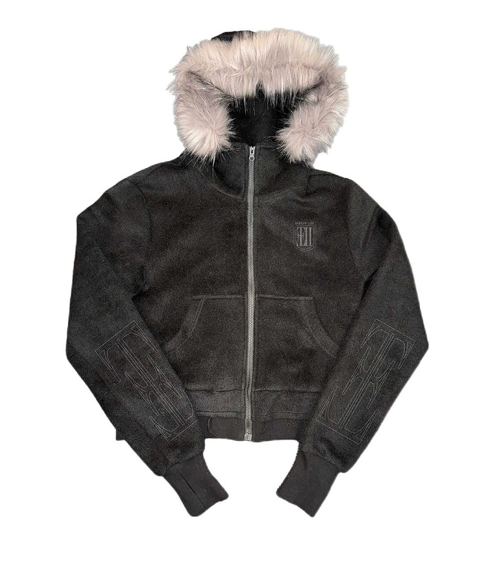 no E mosen] Cross Print Hooded Jacket - BCAESAR