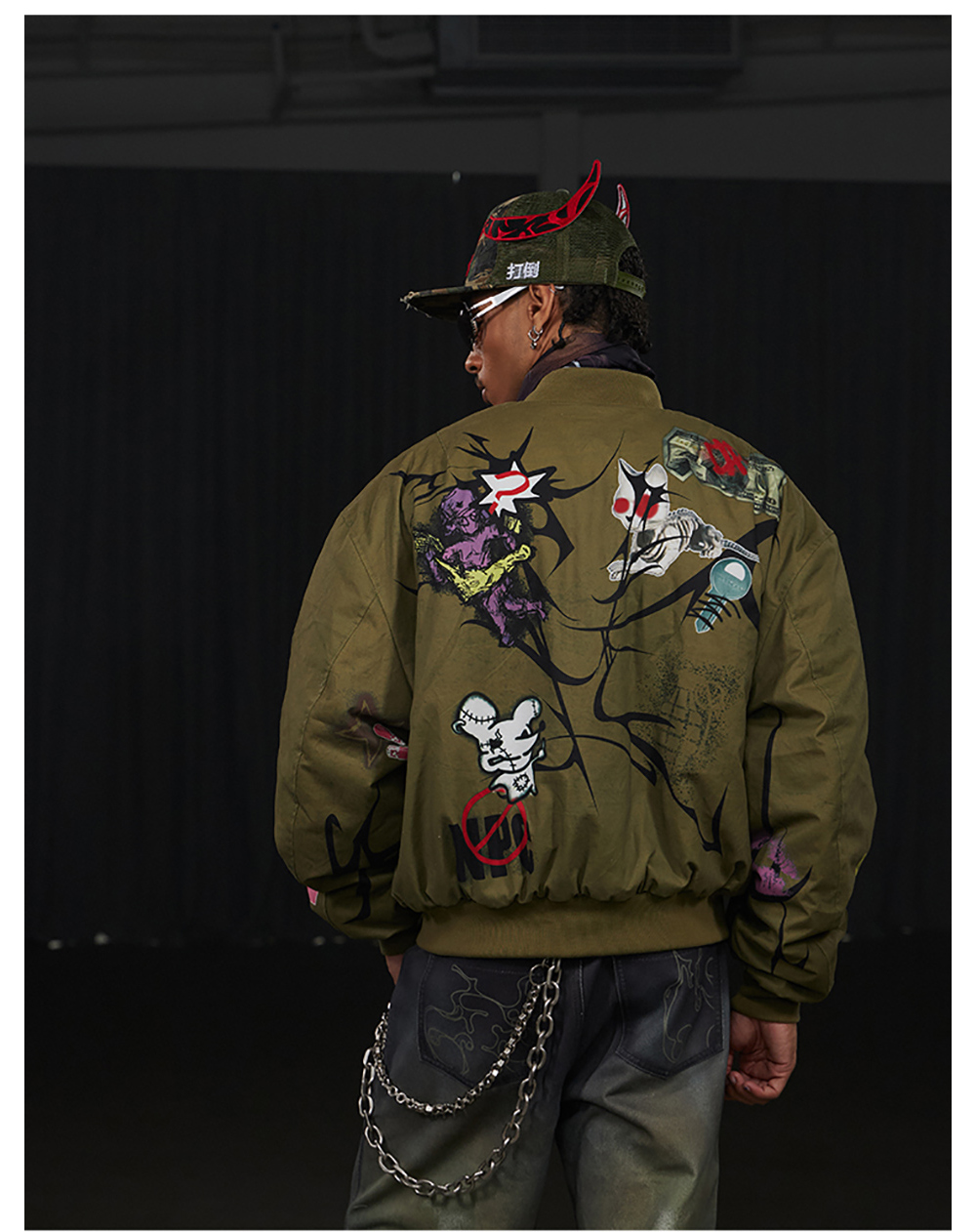 送料関税込 【DND4DES】 Graffiti Bomb MA1 Jacket Green DND4DES] Graffiti Bomb MA1 Jacket Green - BCAESAR