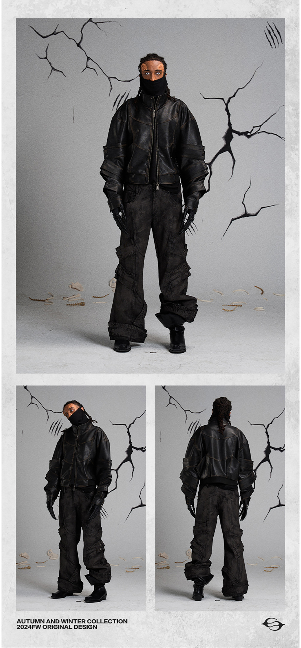 flyerrer レザージャケット s FLYERRER] Distressed Leather Jacket - BCAESAR