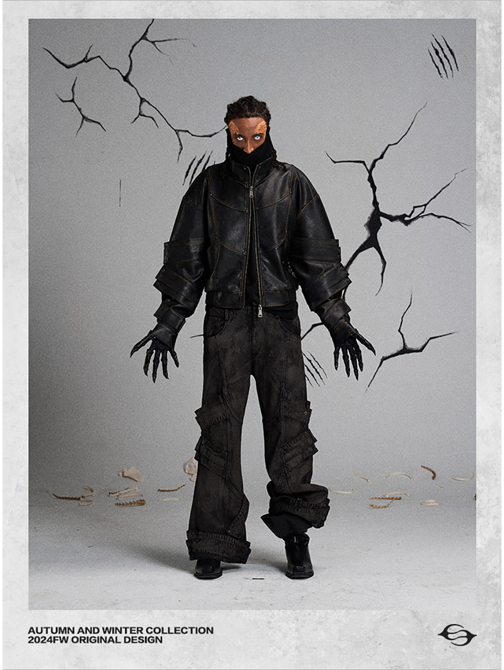 flyerrer レザージャケット s FLYERRER] Distressed Leather Jacket - BCAESAR
