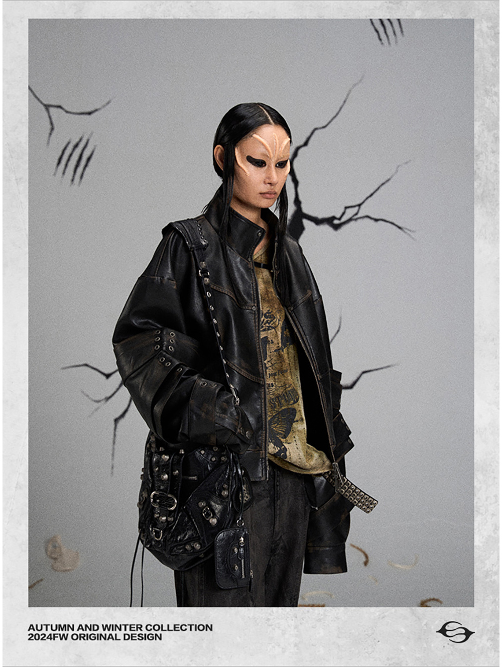 flyerrer レザージャケット s FLYERRER] Distressed Leather Jacket - BCAESAR
