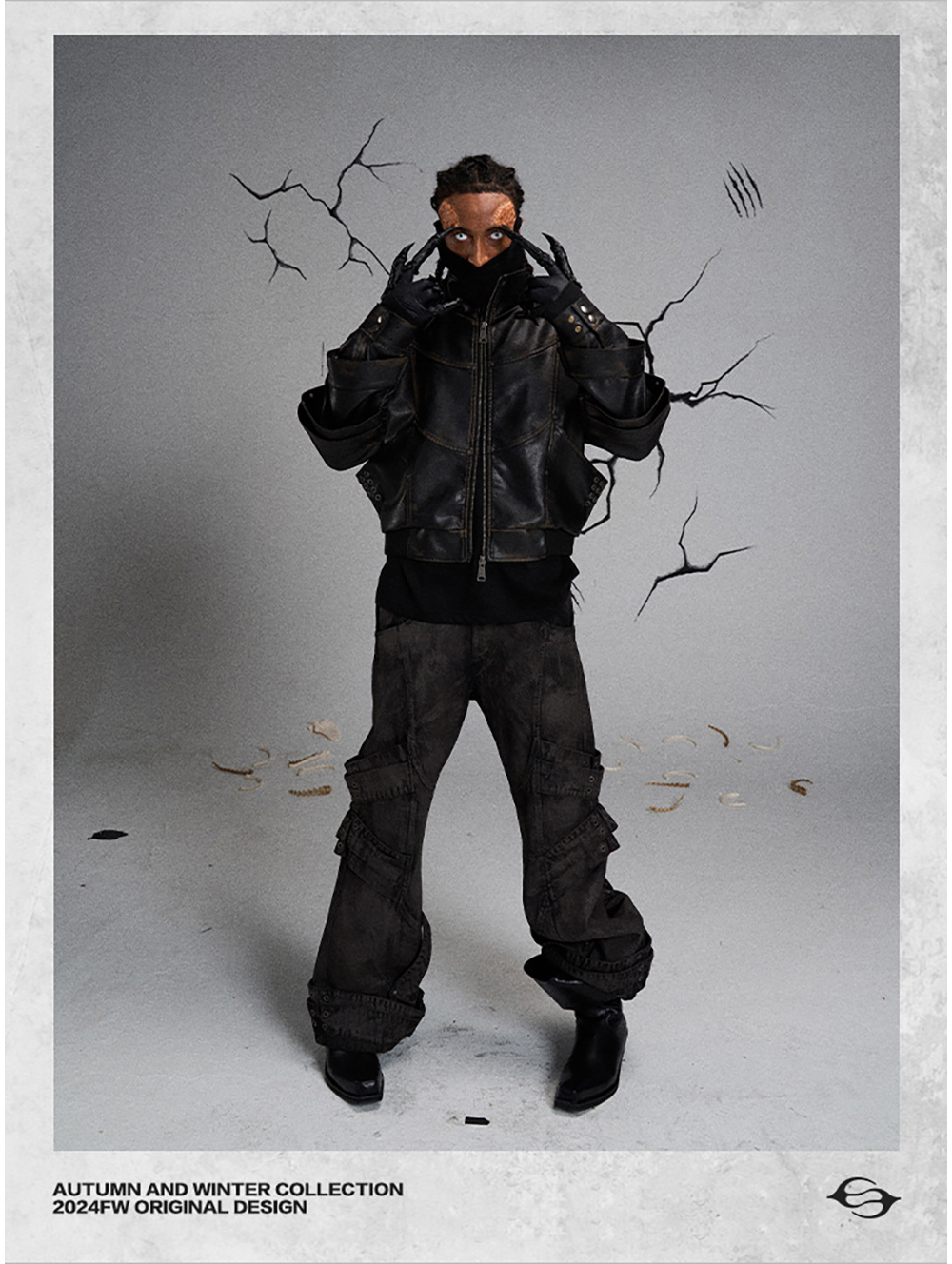 flyerrer レザージャケット s FLYERRER] Distressed Leather Jacket - BCAESAR