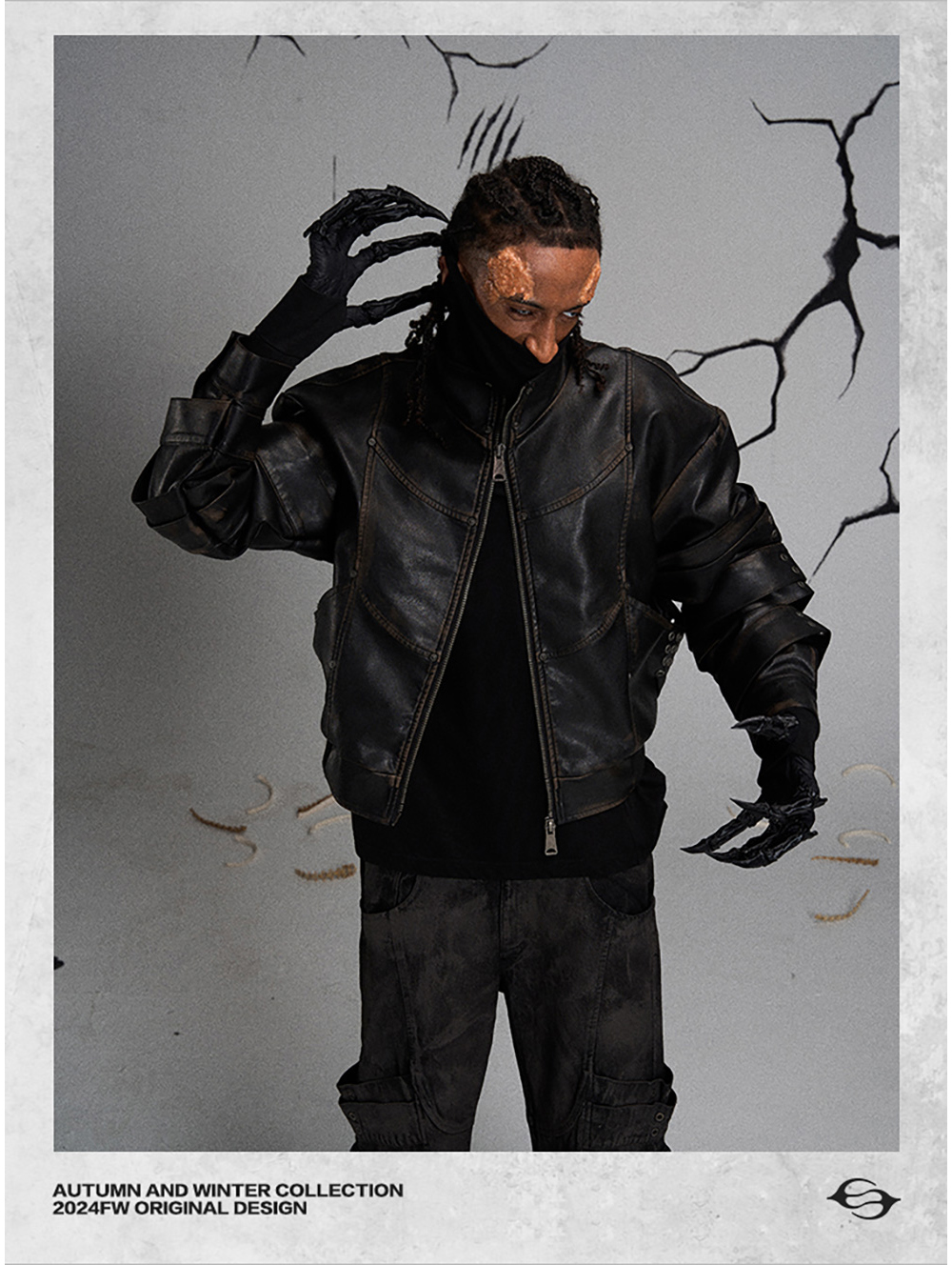 flyerrer レザージャケット s FLYERRER] Distressed Leather Jacket - BCAESAR