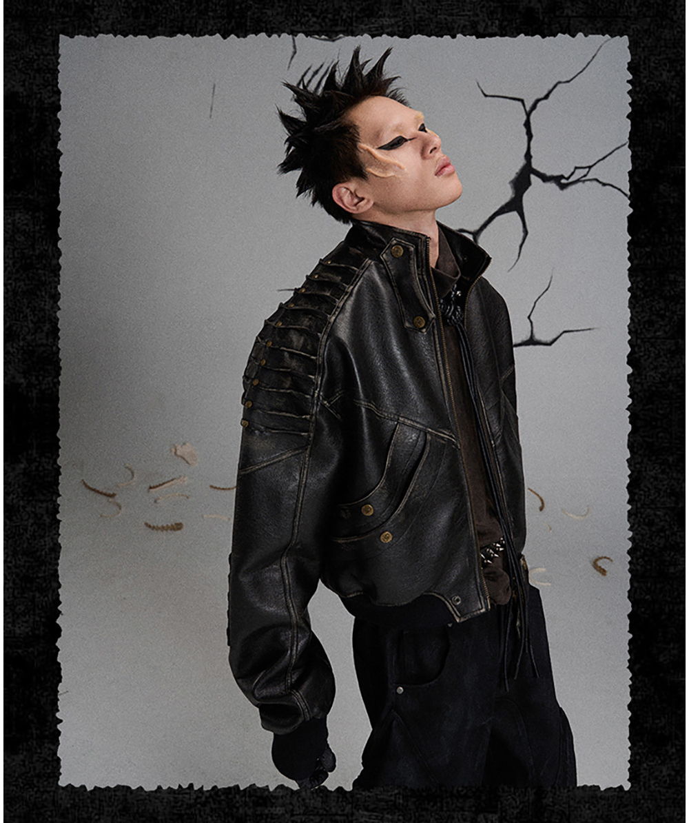 FLYERRER] Dragon Scale Leather Jacket - BCAESAR