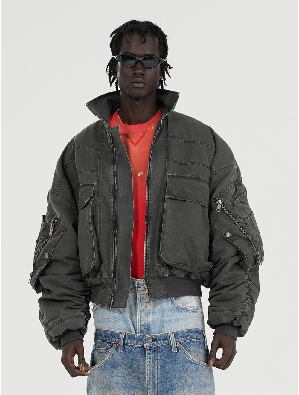 FMT] Vintage Washed Bomber Jacket | BCAESAR