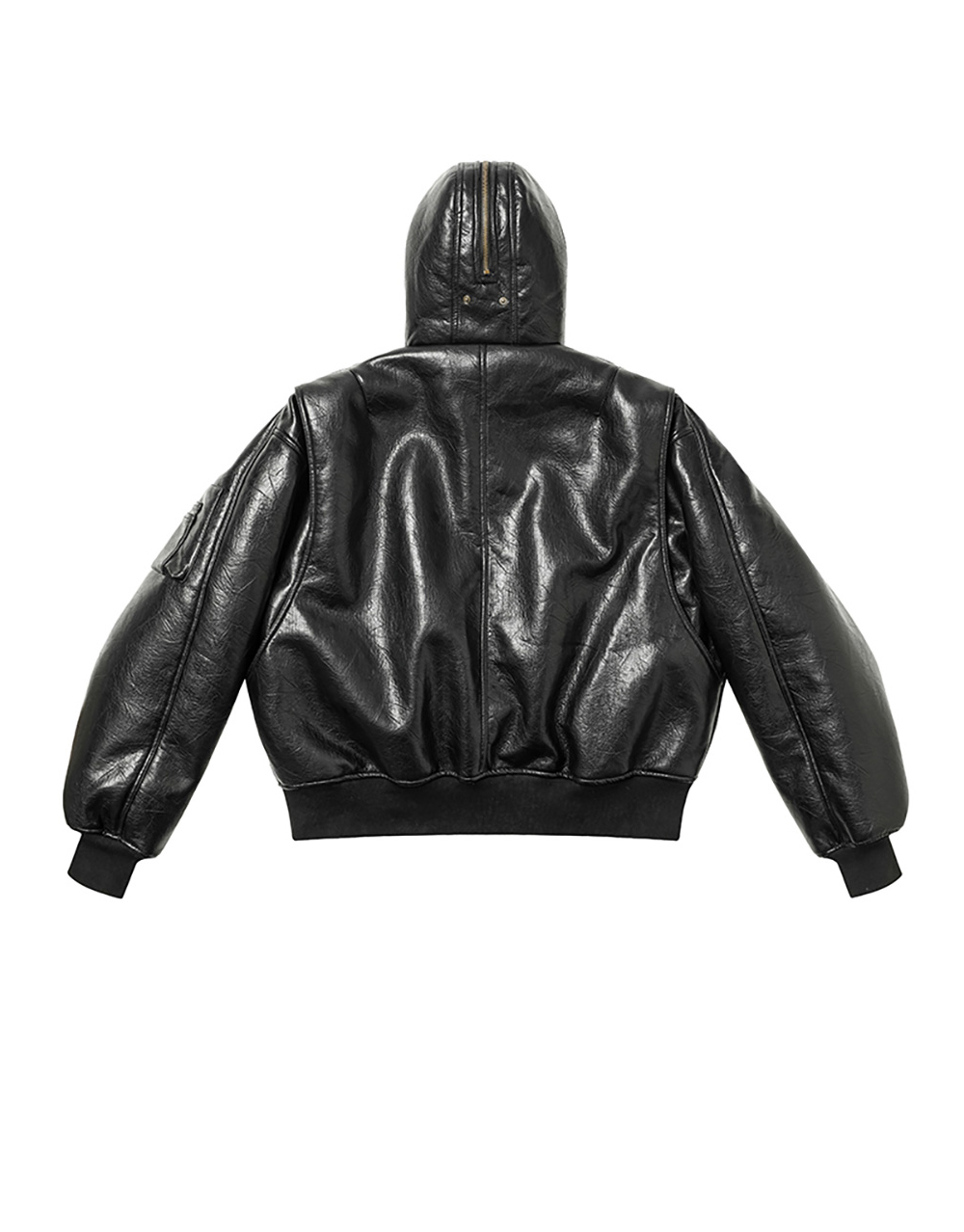 ジャケット・アウター FILTH HOODED LEATHER BOMBER JACKET FMT] Hooded Leather Bomber Jacket - BCAESAR