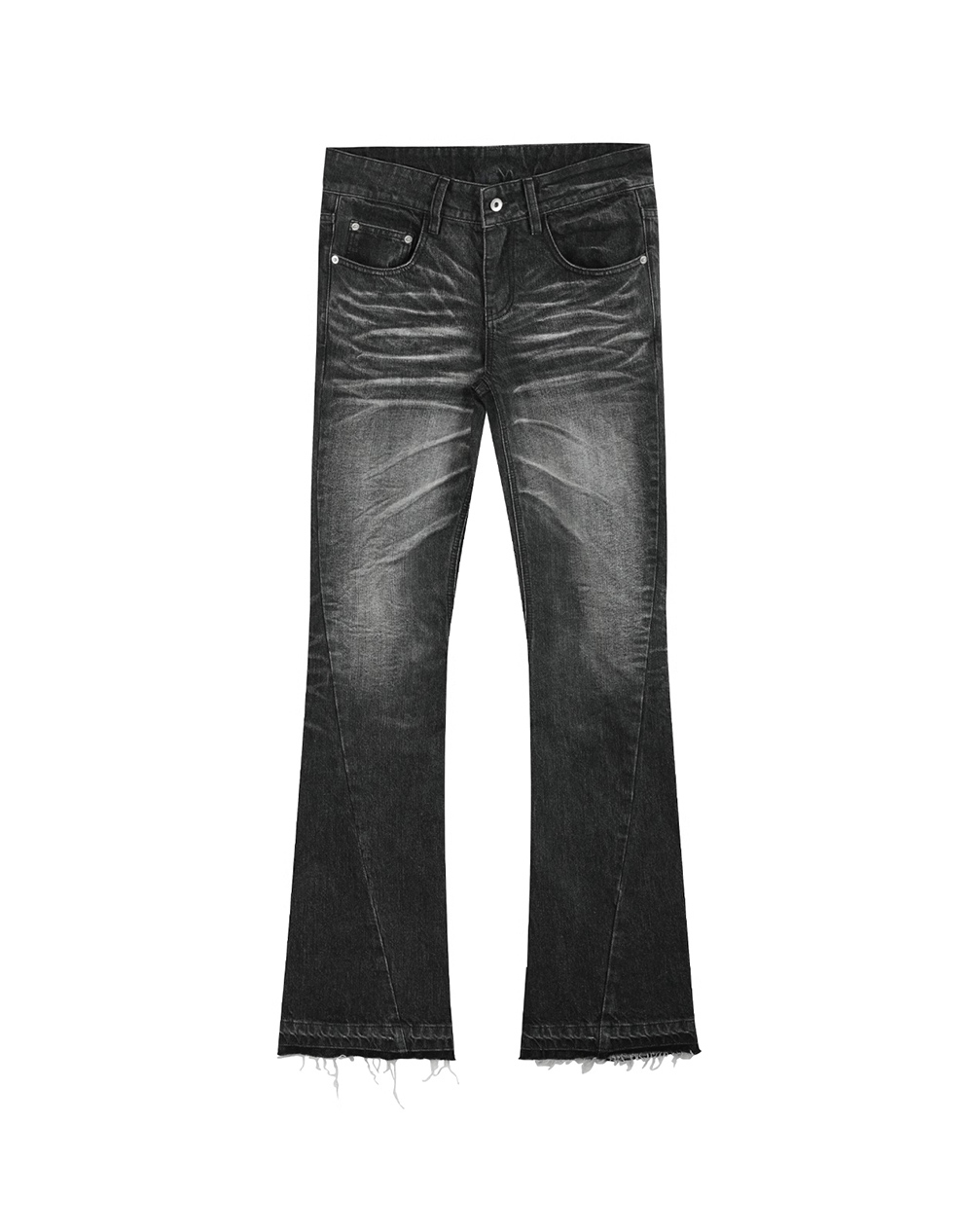 no E mosen] Distressed Grey Denim Slim Fit Jeans - BCAESAR