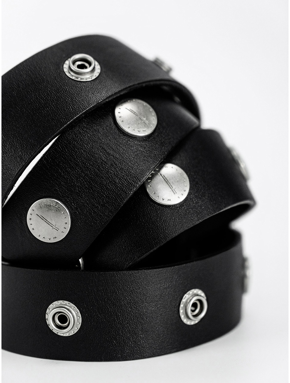 REBEL WAVE] Studded Leather Belt - BCAESAR