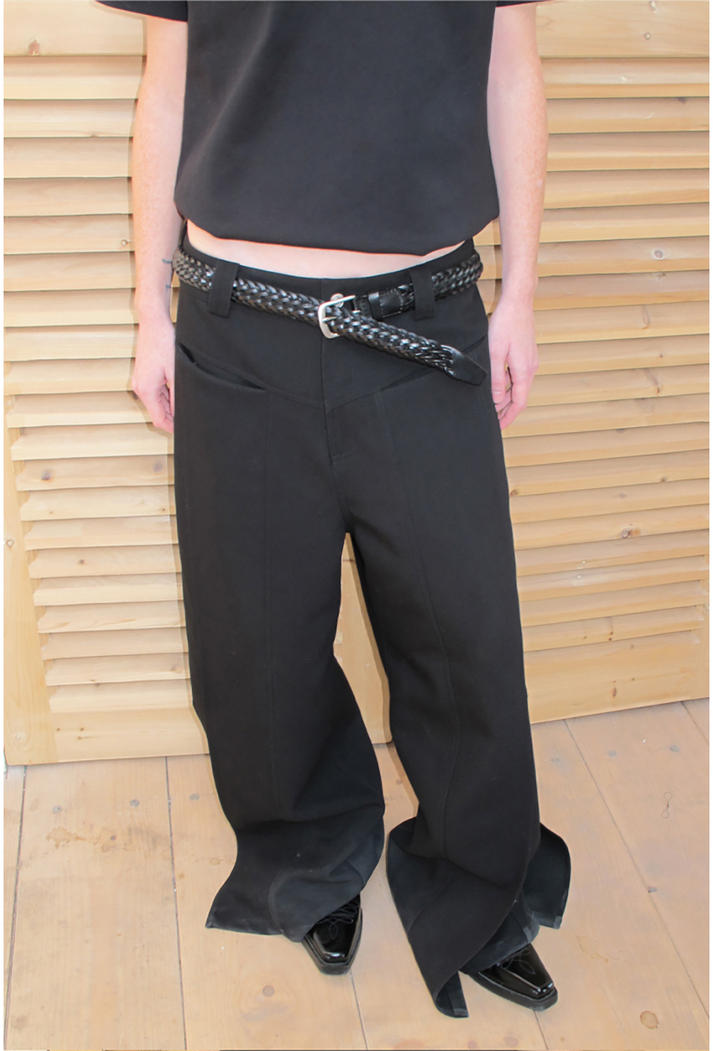 ANTERIOR LOVED x CasseSango 変形ジッパーワイドパンツ ANTERIOR LOVED×CasseSango] Casual Wide-Leg Trousers (2color) - BCAESAR