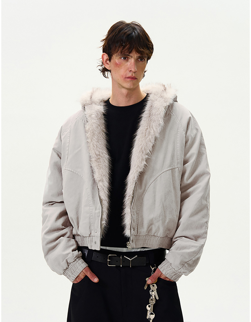 国内で当店のみ MADWITCH - Vintage Fur Collar Quilted Jacket MADWITCH] Vintage Fur Collar Quilted Jacket (2collor) - BCAESAR
