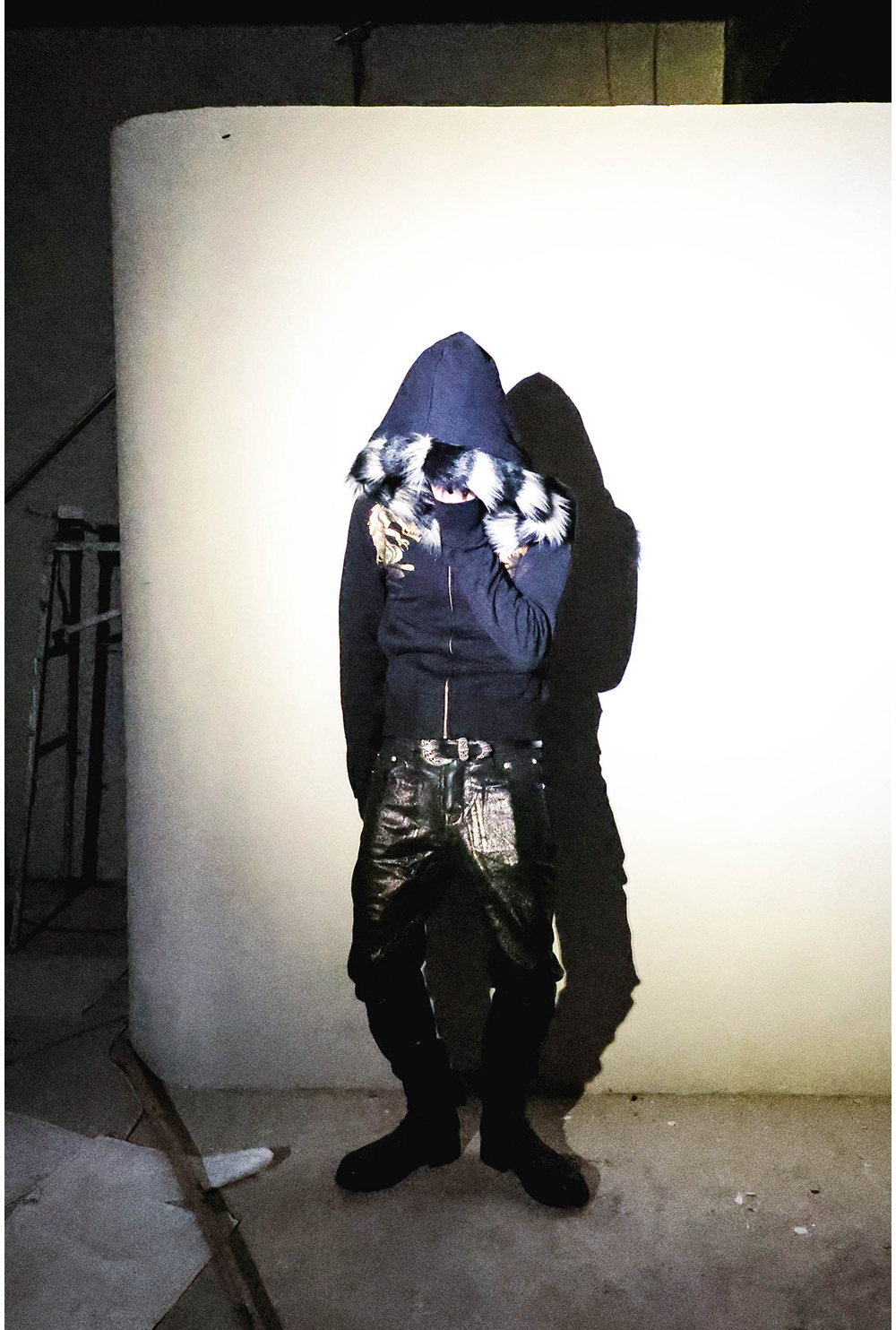 PCCVISION] Gold Print Fur-Trim Hoodie - BCAESAR