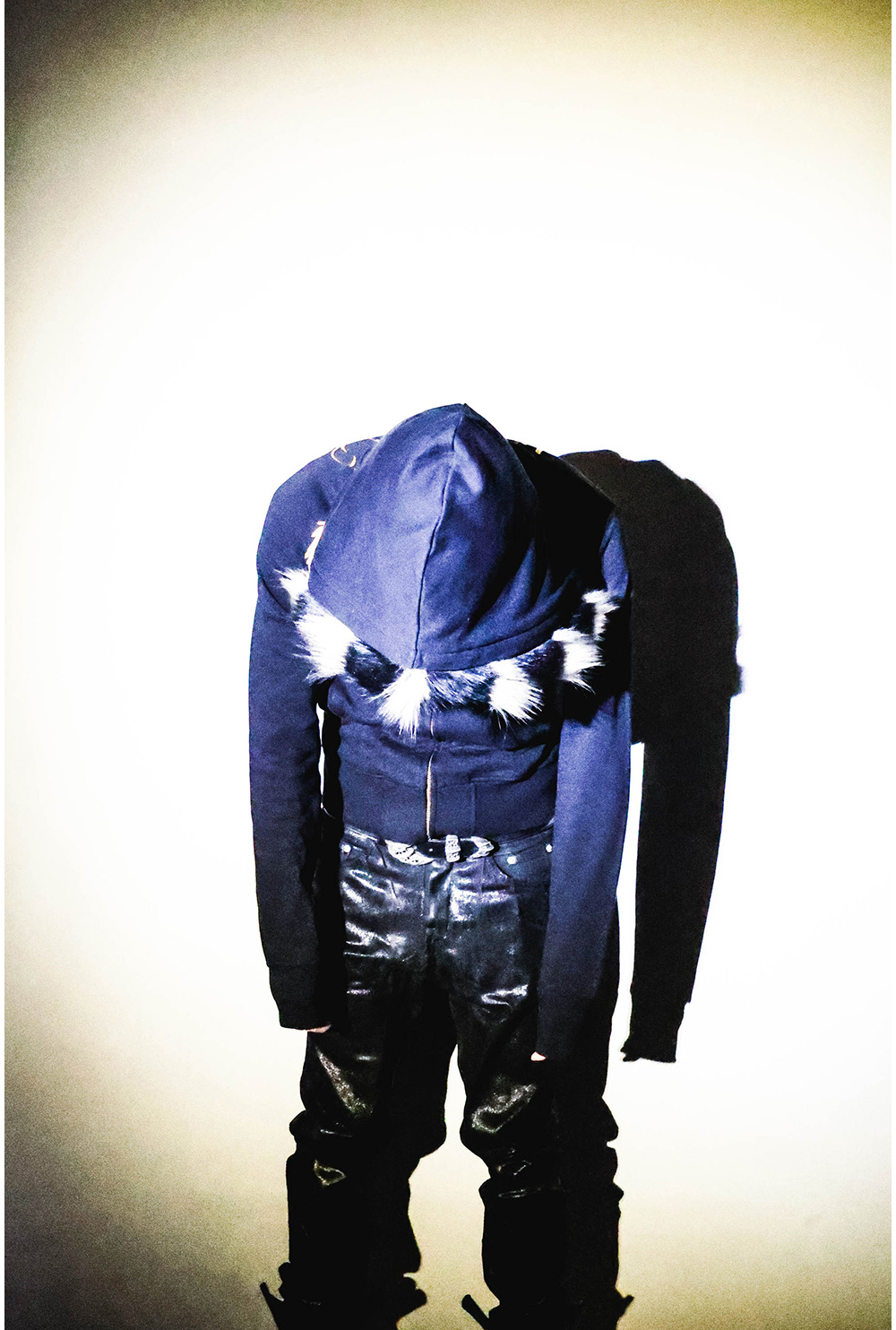 PCCVISION] Gold Print Fur-Trim Hoodie - BCAESAR