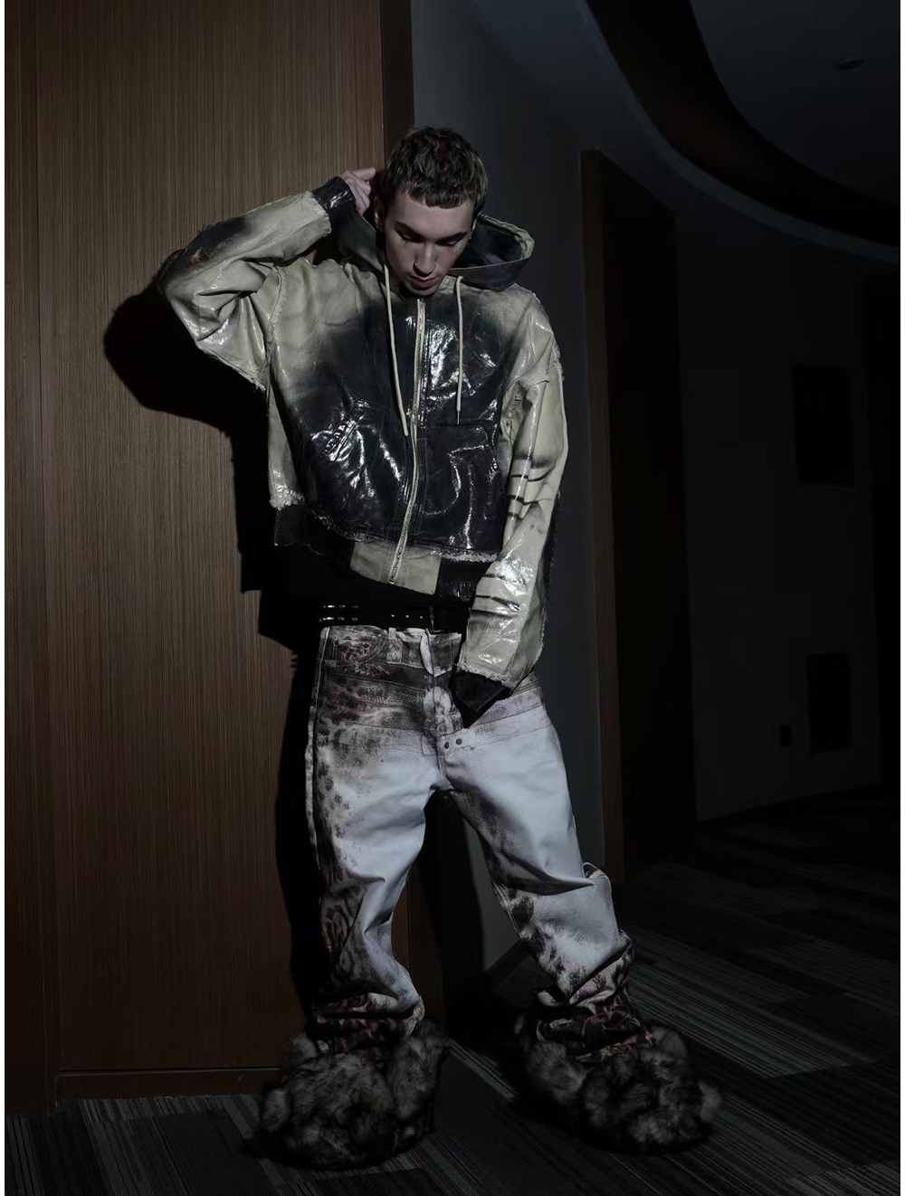 REGENZONE] Leopard Print Gradient Jeans - BCAESAR