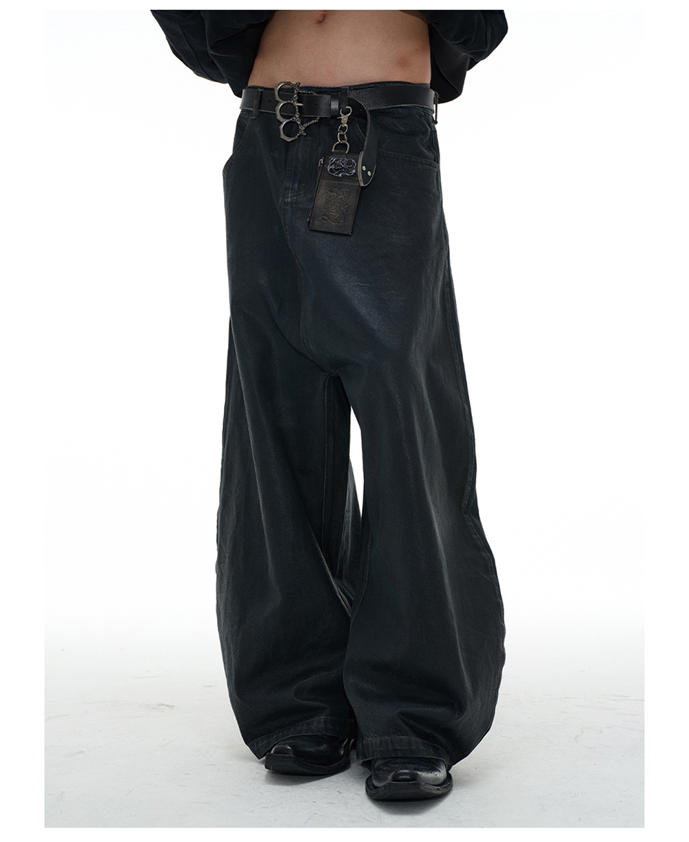 jcaesarデニム JCAESAR] Low-Crotch Coated Denim Pants - BCAESAR