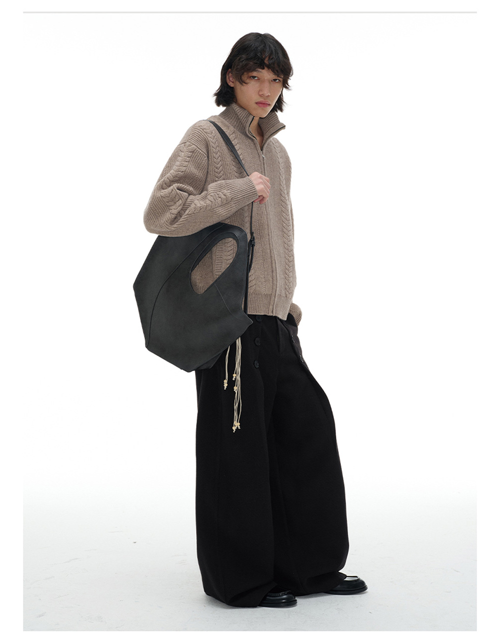 パンツ JCAESAR BUTTON PANTS JCAESAR] Wide-fit Button Pants - BCAESAR