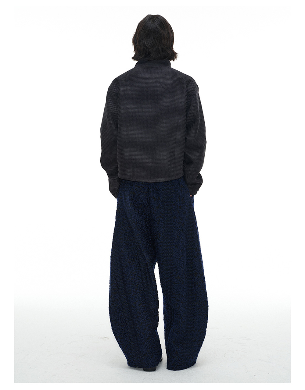 Black Checked Zipper-Jacket | BCAESAR