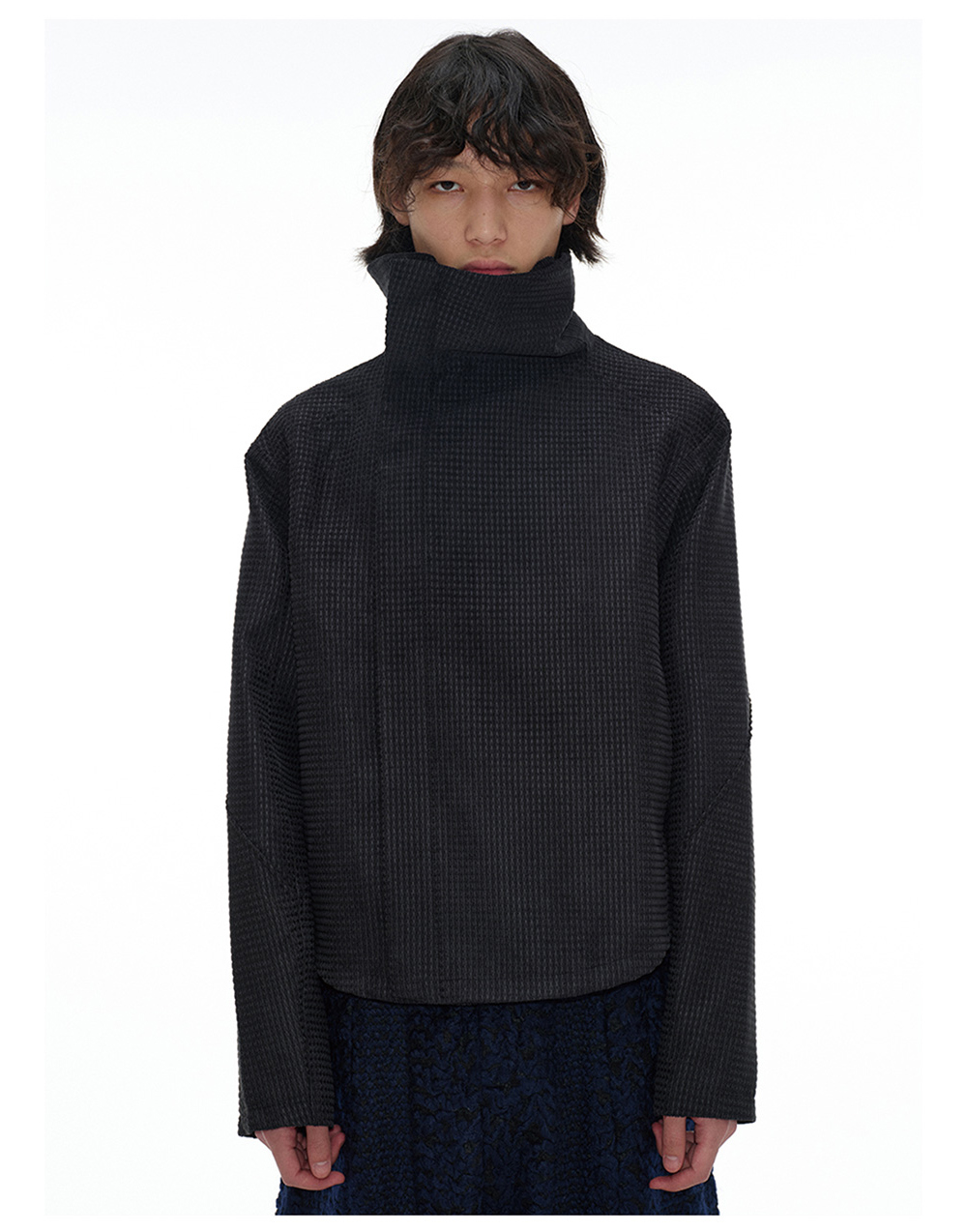 Black Checked Zipper-Jacket | BCAESAR