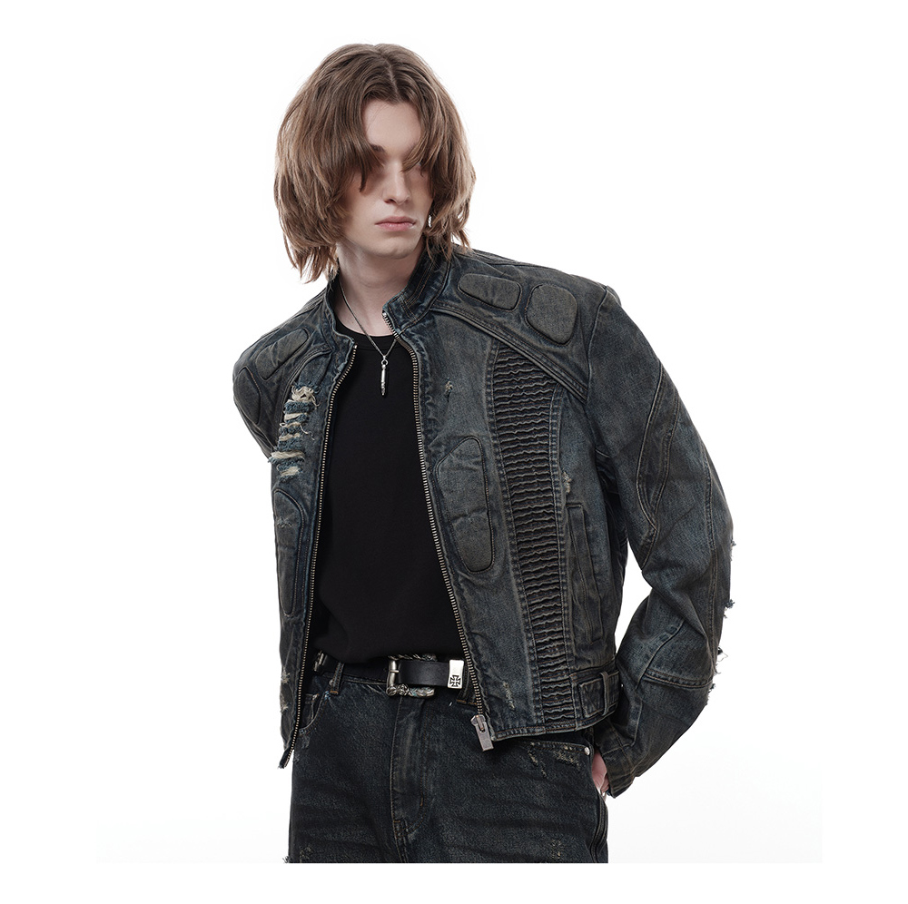＜H＞DISTRESSED DENIM JACKET/ジャケット Neighborhood - Savage Type-1 Distressed Denim Jacket - Blue
