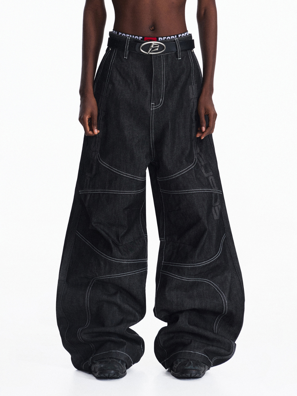 PEOPLESENSE Raw Denim Wide-Leg Pants - BCAESAR