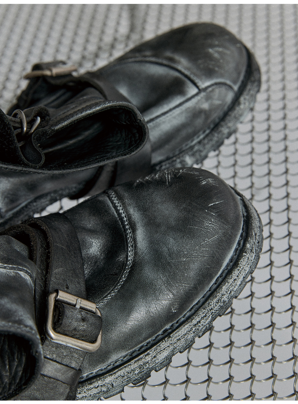 Frosted Leather Engineer Boots - BCAESAR