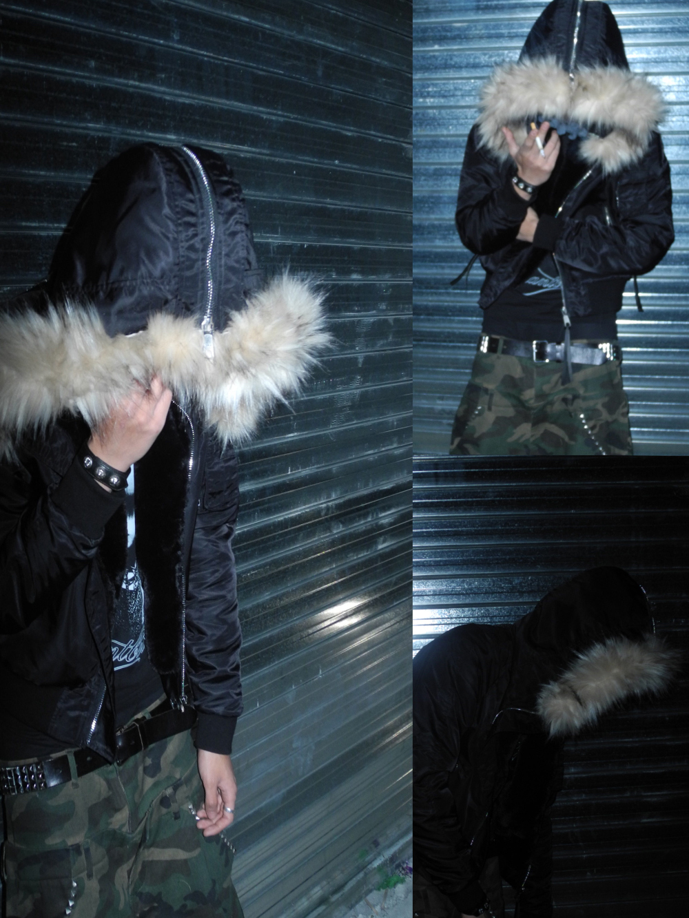 N2B Stud Fur Collar Flight Jacket | BCAESAR