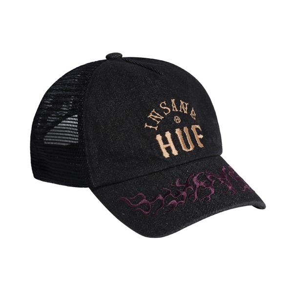 HUF X INSANE GARAGE TRUCKER CAP [BLACK]