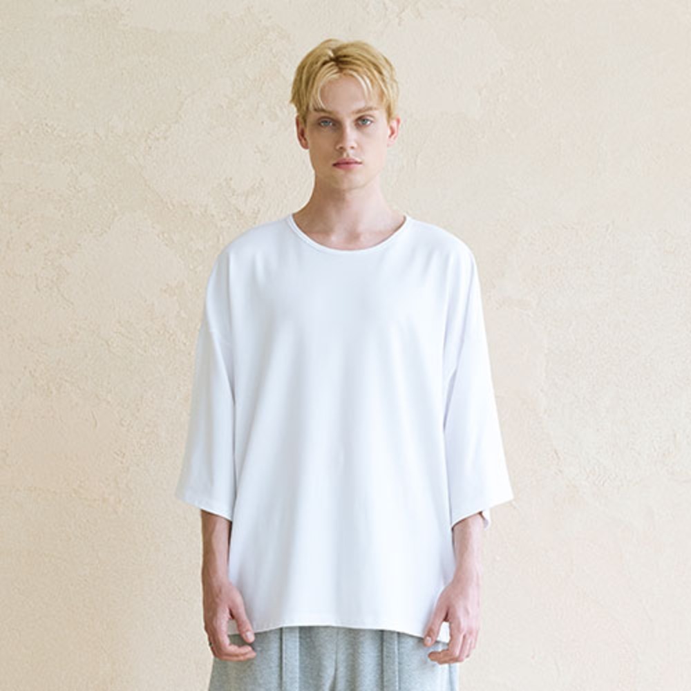 Three-quarter Short Sleeve_White - CHILLSA