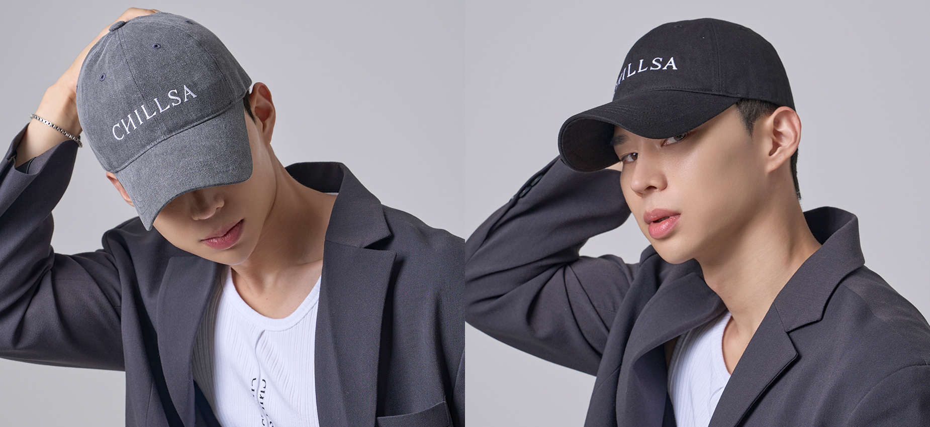 キャップ CHILLSA Chillsa Seoul Reverse Ball CapBrown PM Ball Cap_Gray - CHILLSA