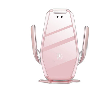 벤츠 차량용 호환 급속 무선 충전기 메탈 핑크 자동센서 휴대폰 거치대