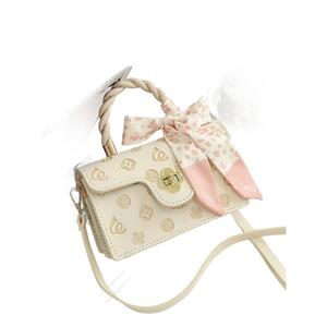 뜨개가방 위빙백 손으로 짠 가방 DIY 수제 자체 제작 벚꽃 소재 작은 사각형 여자 친구 선물 소녀