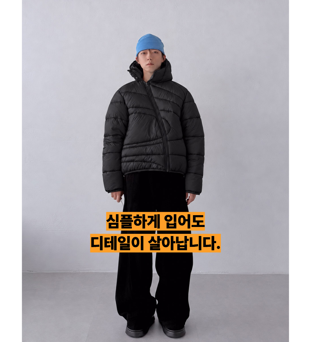 패딩 모델 착용 이미지-S1L35
