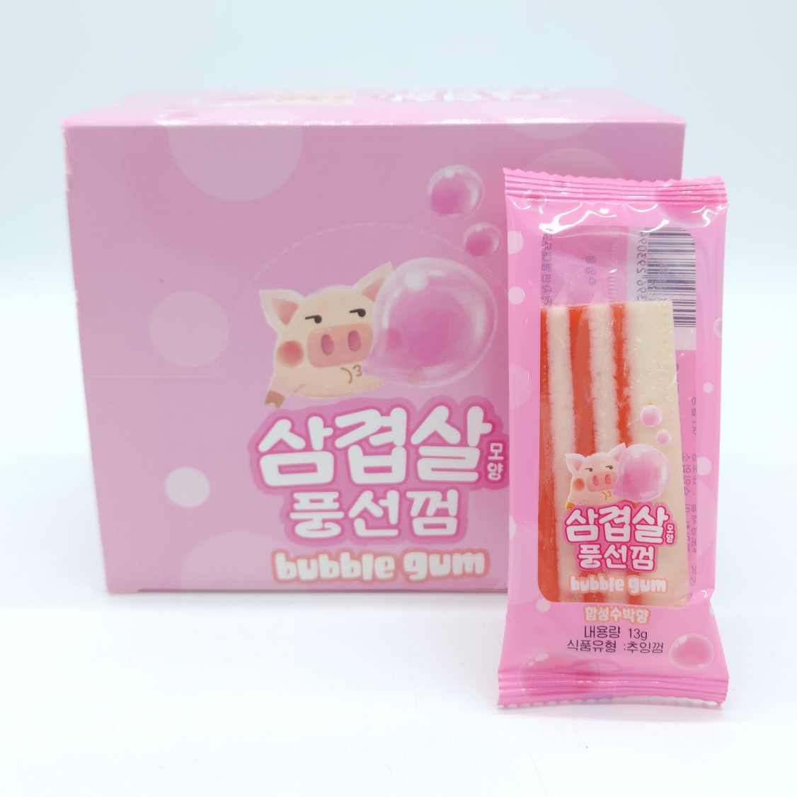 삼겹살모양 풍선껌 13gx30개입 수박향(핑크) - CCC store
