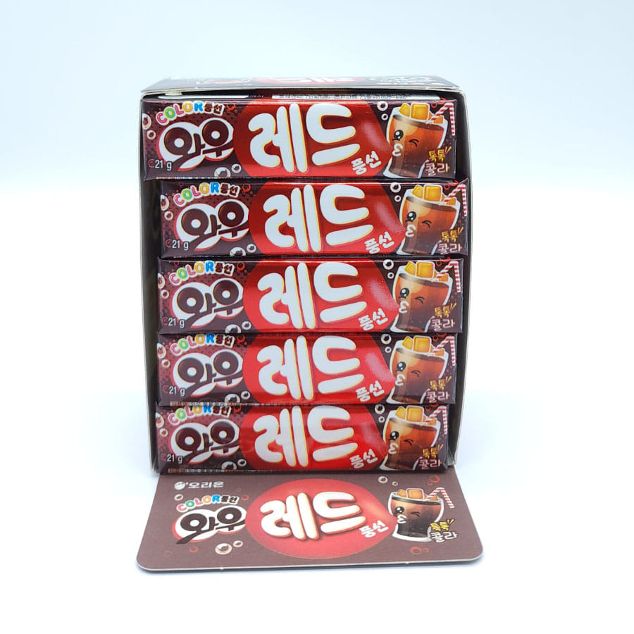 오리온 와우껌 와우 풍선껌 21gX15개입 콜라맛 레드 - CCC store
