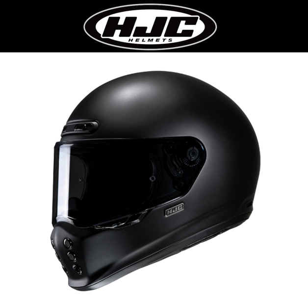 홍진 V10 세미 플랫 블랙(무광), 레트로 풀페이스 HJC SEMI FLAT BLACK, 클래식 빈티지 헬멧 스타일