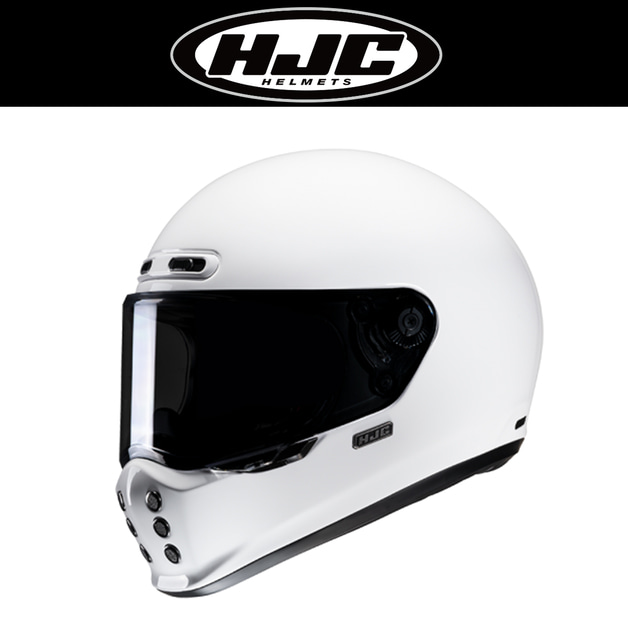 홍진 V10 화이트, 레트로 풀페이스 HJC WHITE, 클래식 빈티지 헬멧 스타일